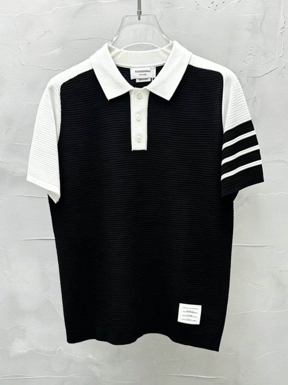 Thom Browne Water Ripple Collar Knit Sweater